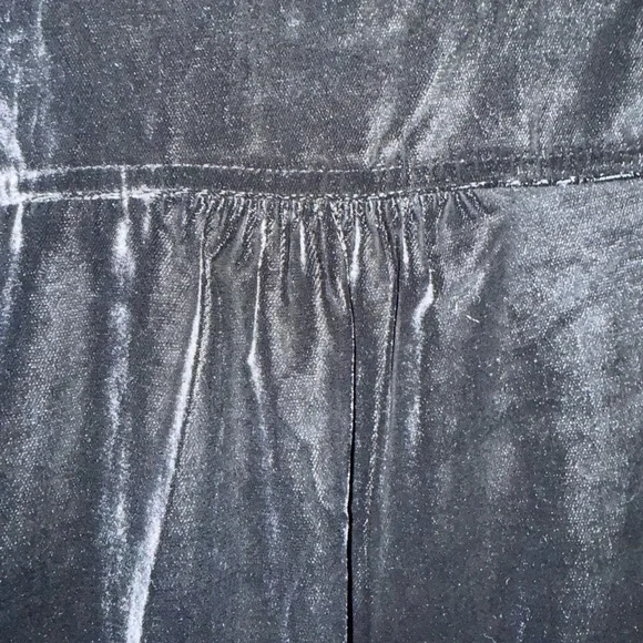 Natural Life Black Velvet with Floral Patterned accent button down top - Picture 7 of 8